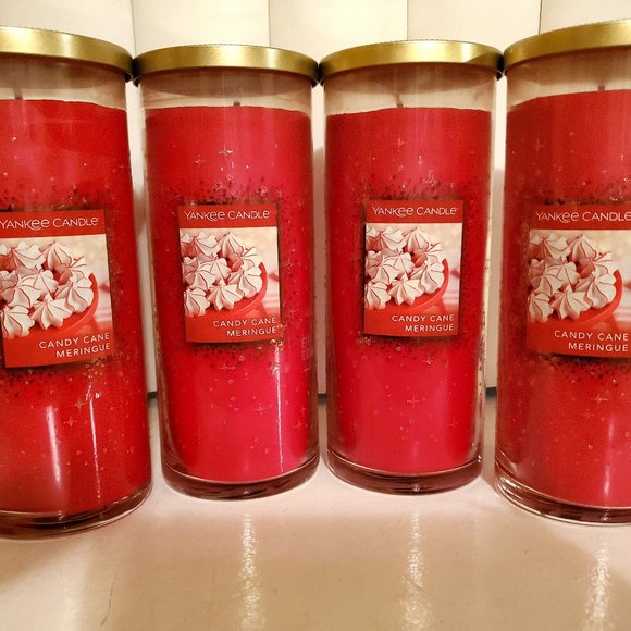 20 oz. Yankee Candy Cane Meringue Large Pillar Candle